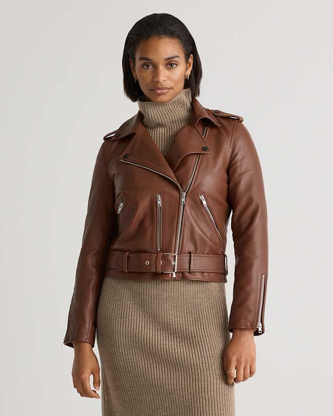 Burnt Umber 100% Leather Motorcycle Jacket