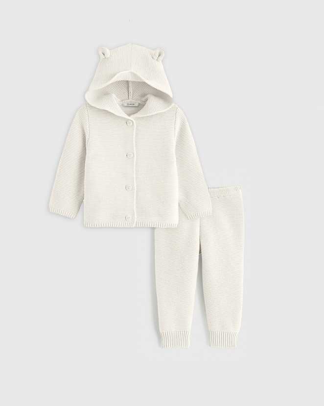 Ivory 100% Organic Cotton Sweater Set