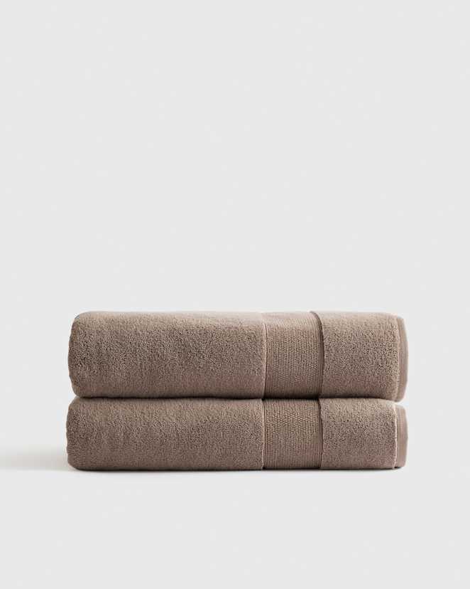 Heather Brown Classic Organic Turkish Cotton Bath Sheet (Set of 2)