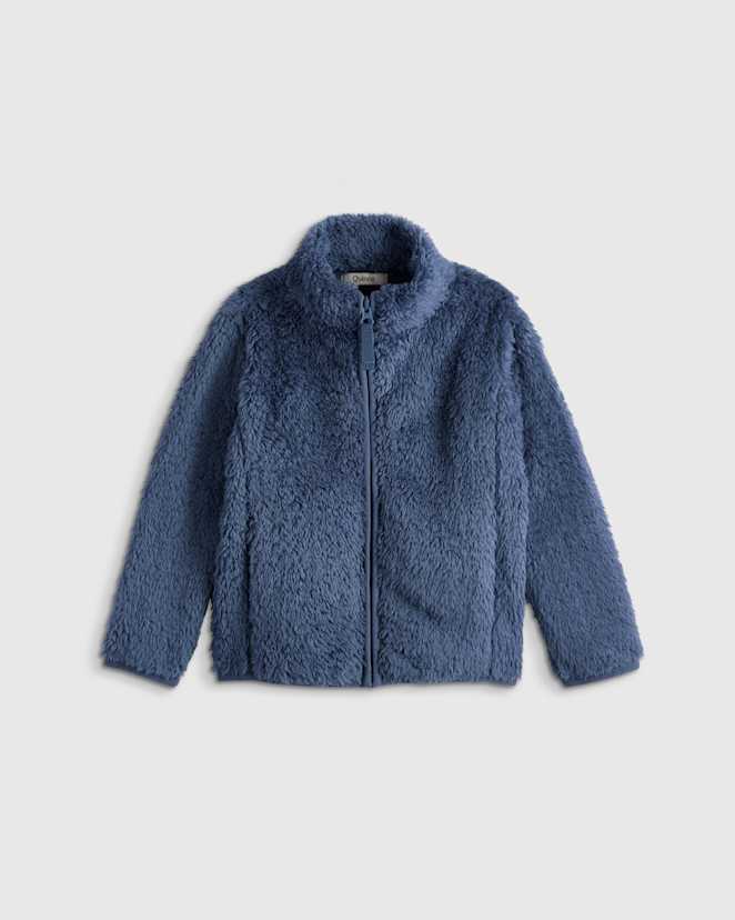 Vintage Blue Blouson en molleton sherpa recyclé