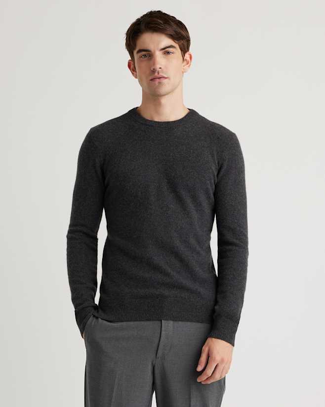 Charcoal Mongolian Cashmere Crewneck Sweater