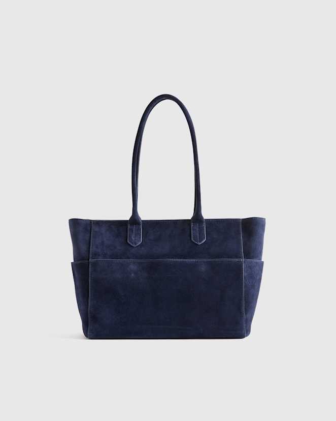 Midnight Italian Suede Shopper Tote