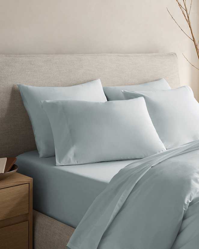 Mist Organic Crisp Percale Sham Set
