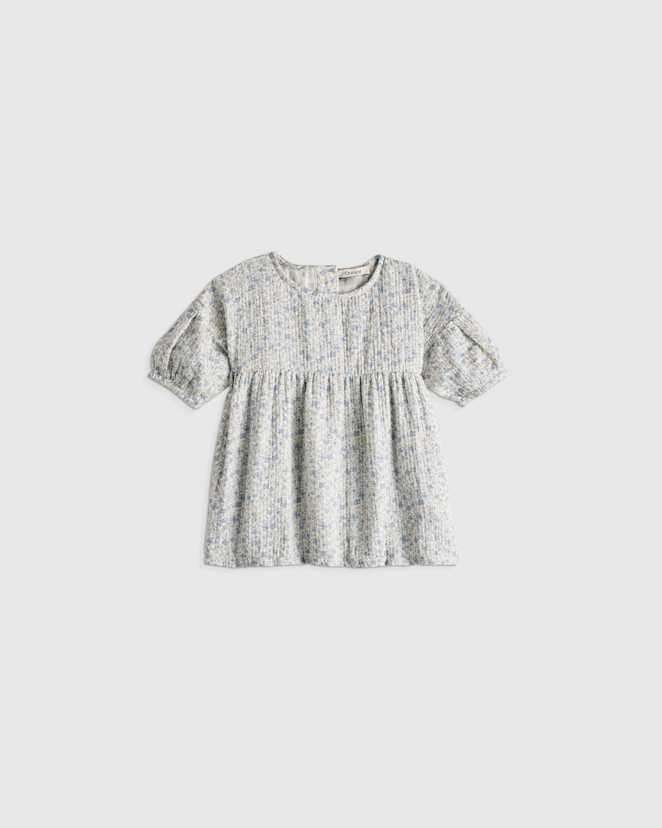 Blue Sweetpea Floral 100% Organic Cotton Gauze Dress