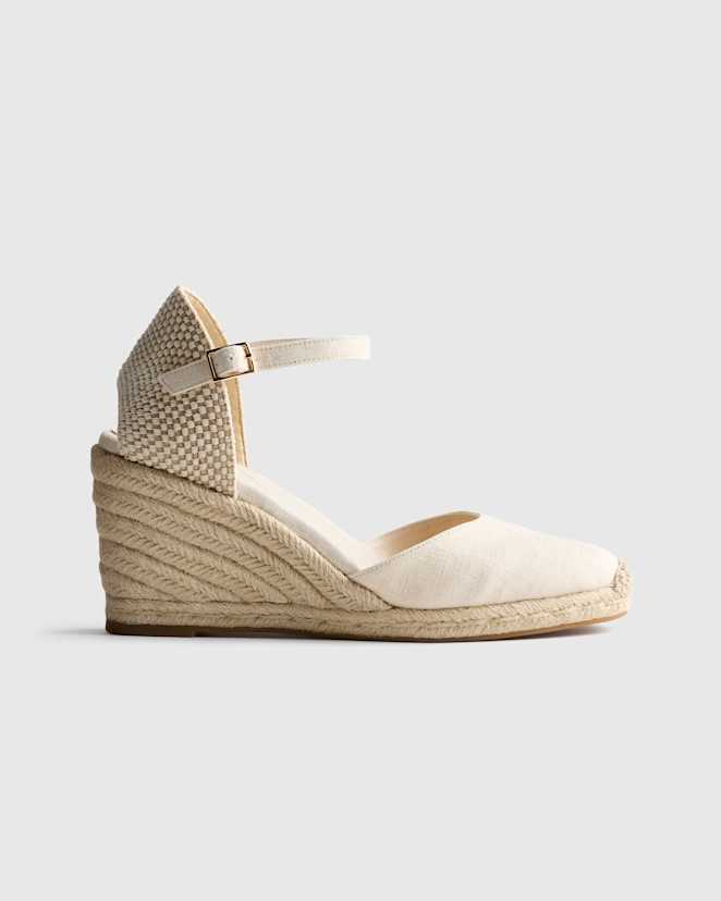 Bone Canvas Espadrille Wedge Sandal