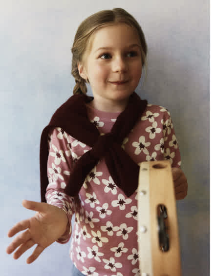 Mauve Daisies 100% Organic Cotton Jersey Long Sleeve Tee