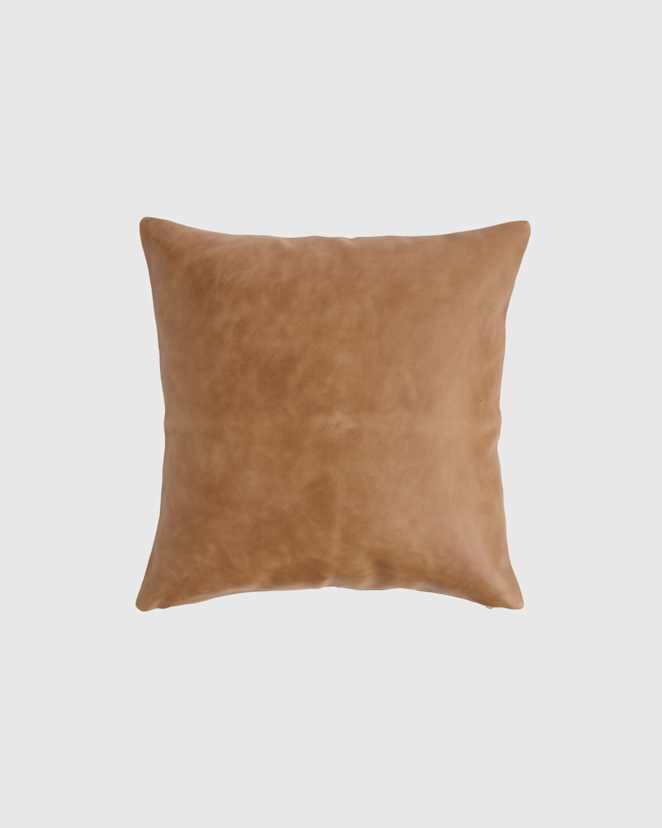 Cognac Luxe Leather Pillow cover