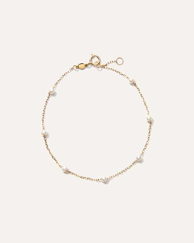 Yellow Gold 14K Gold Gemstone Station Stackable Bracelet