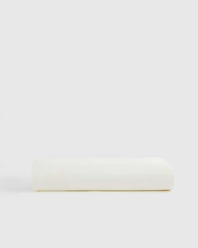 Ivory Giza Egyptian Cotton Sateen Fitted Sheet