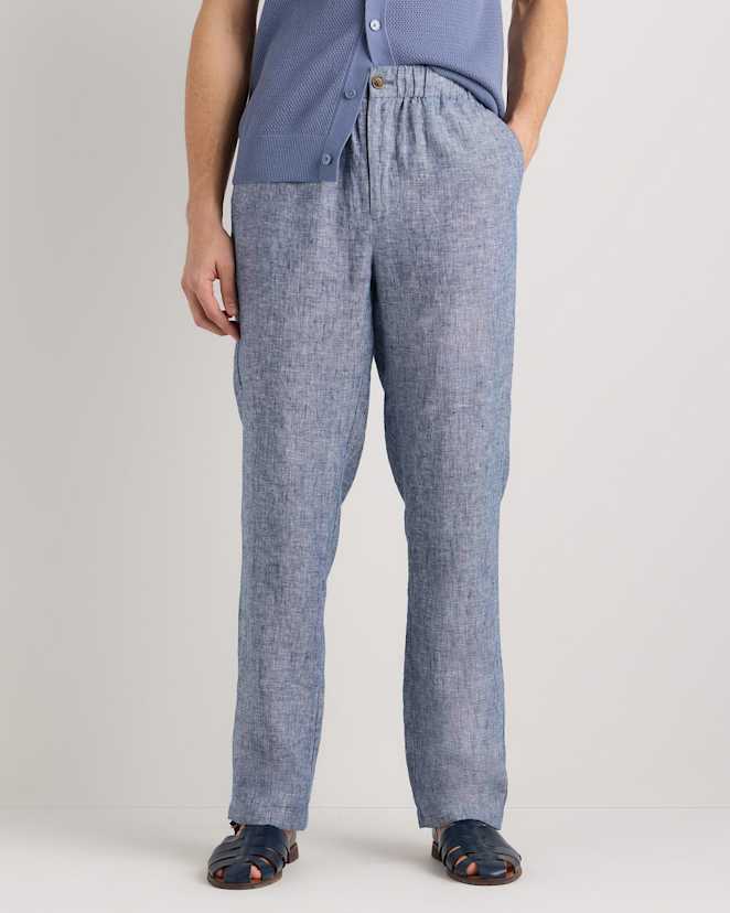 Chambray Blue 100% European Linen Pants