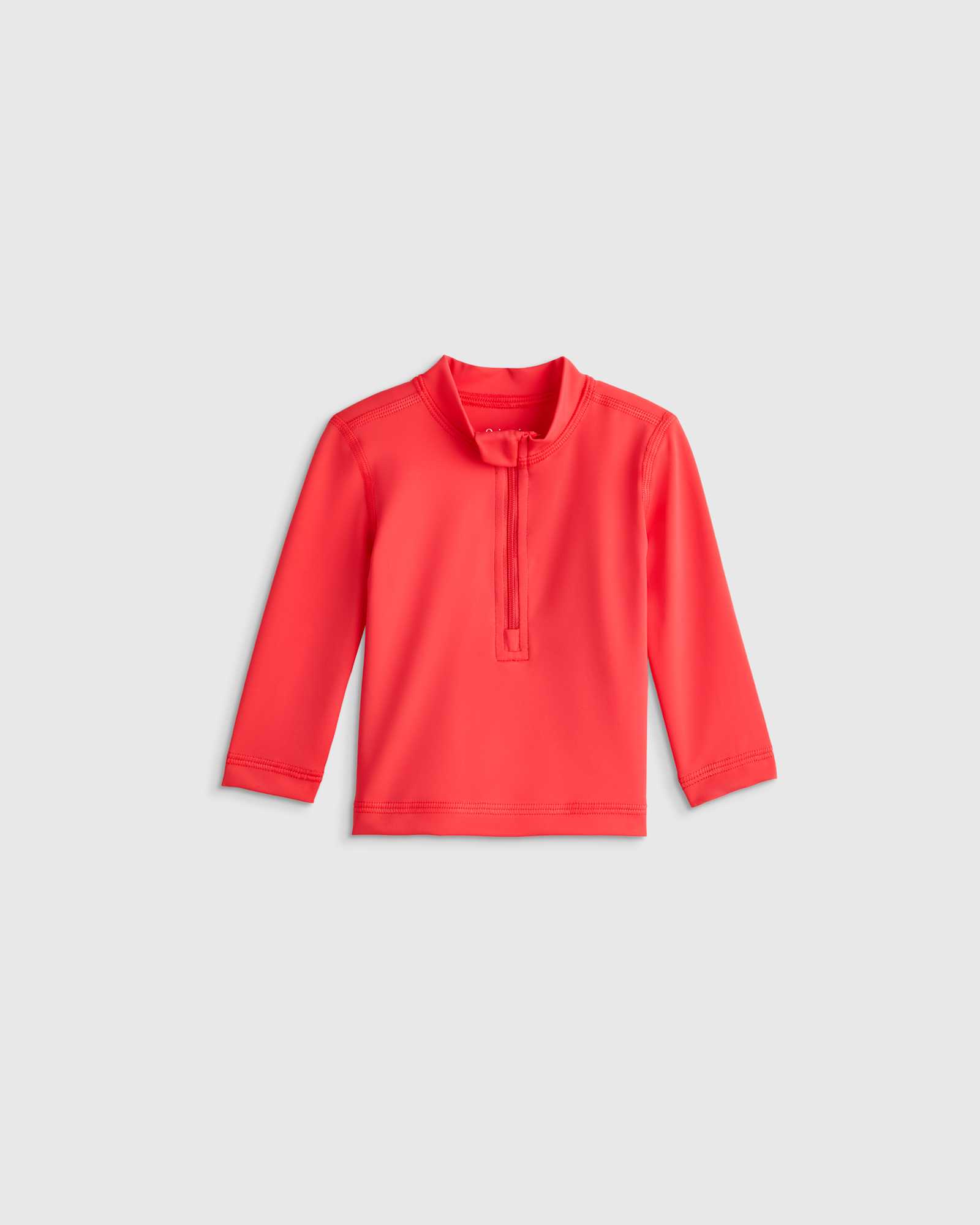 red Long Sleeve Zip-Up Rash Guard