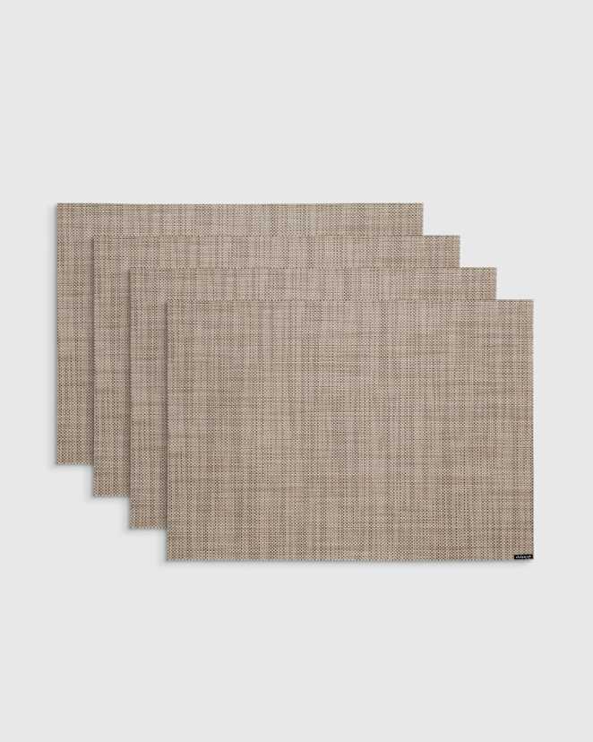 Linen Mini Basketweave Easy-Care Rectangular Placemat, Set of 4 by Chilewich
