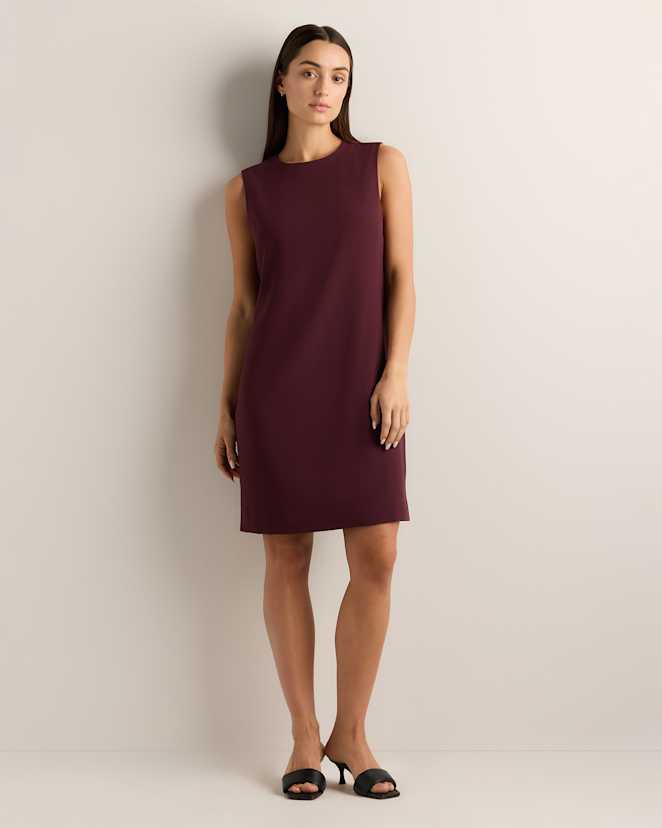 Wine Tasting Red Fluid Crepe Sleeveless Shift Dress
