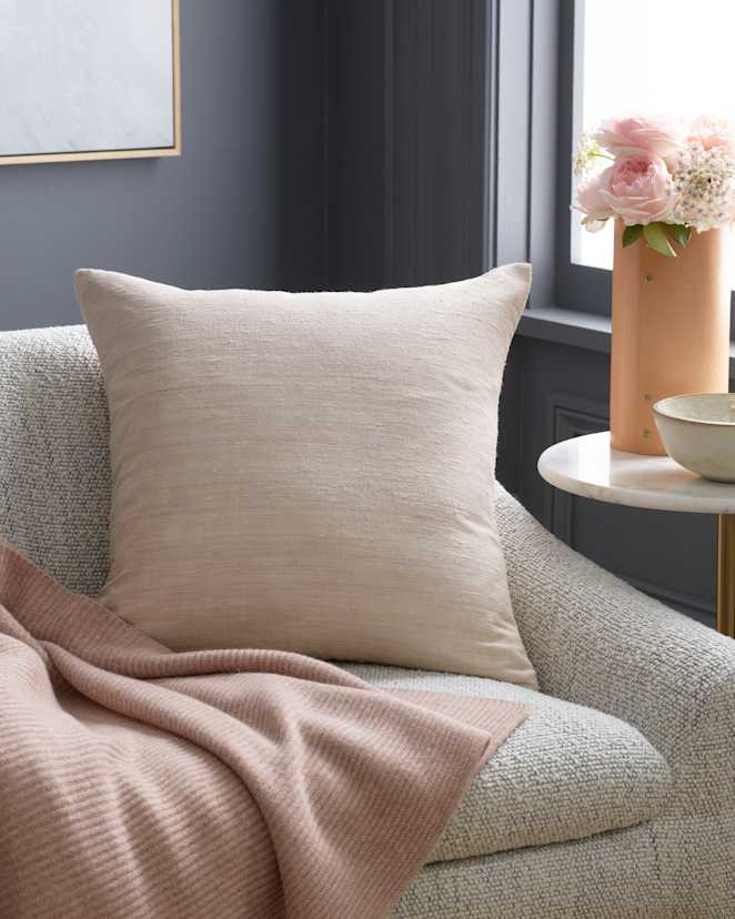 Sand Raw Silk Pillow Cover