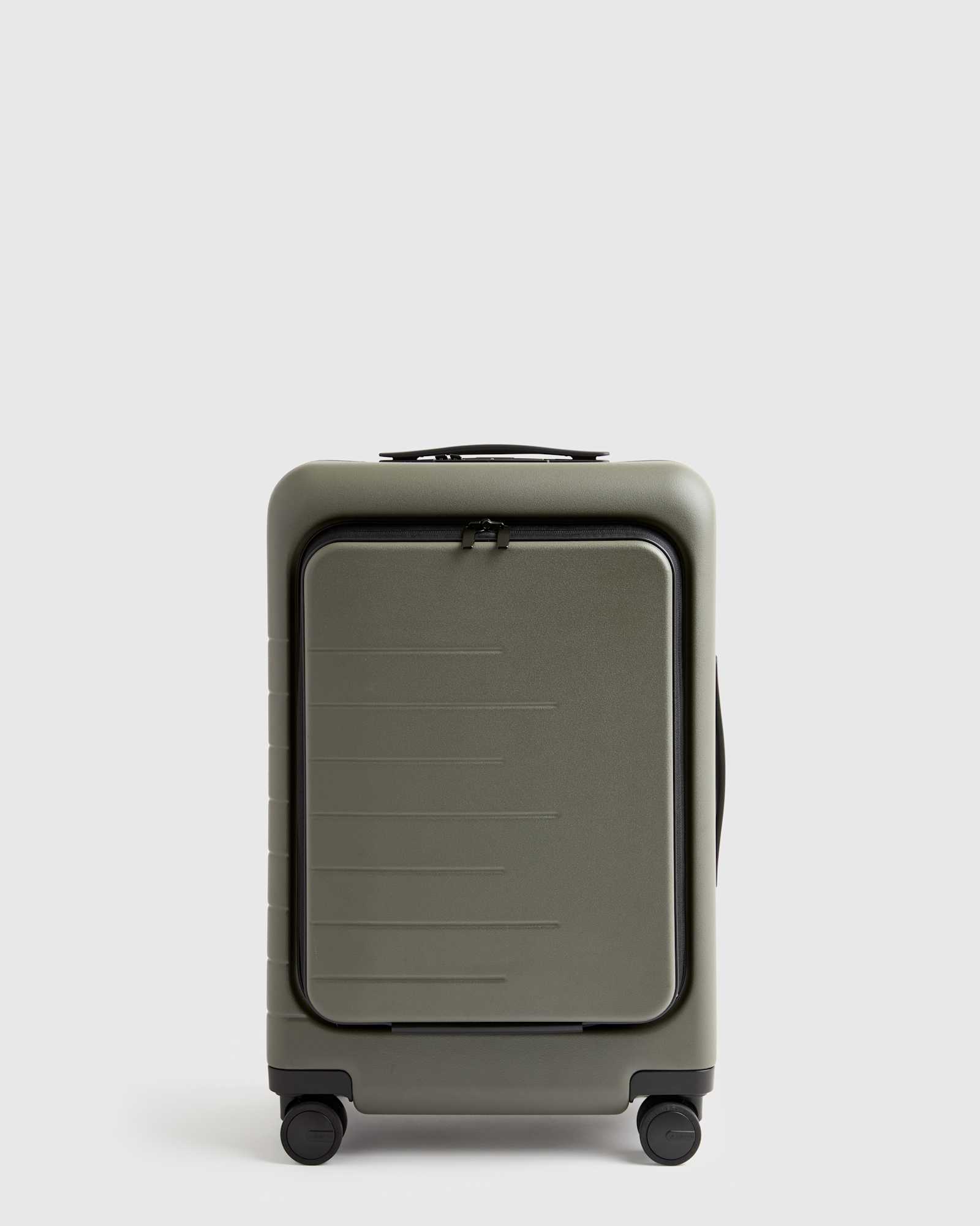 olive Front Pocket Carry-On Suitcase