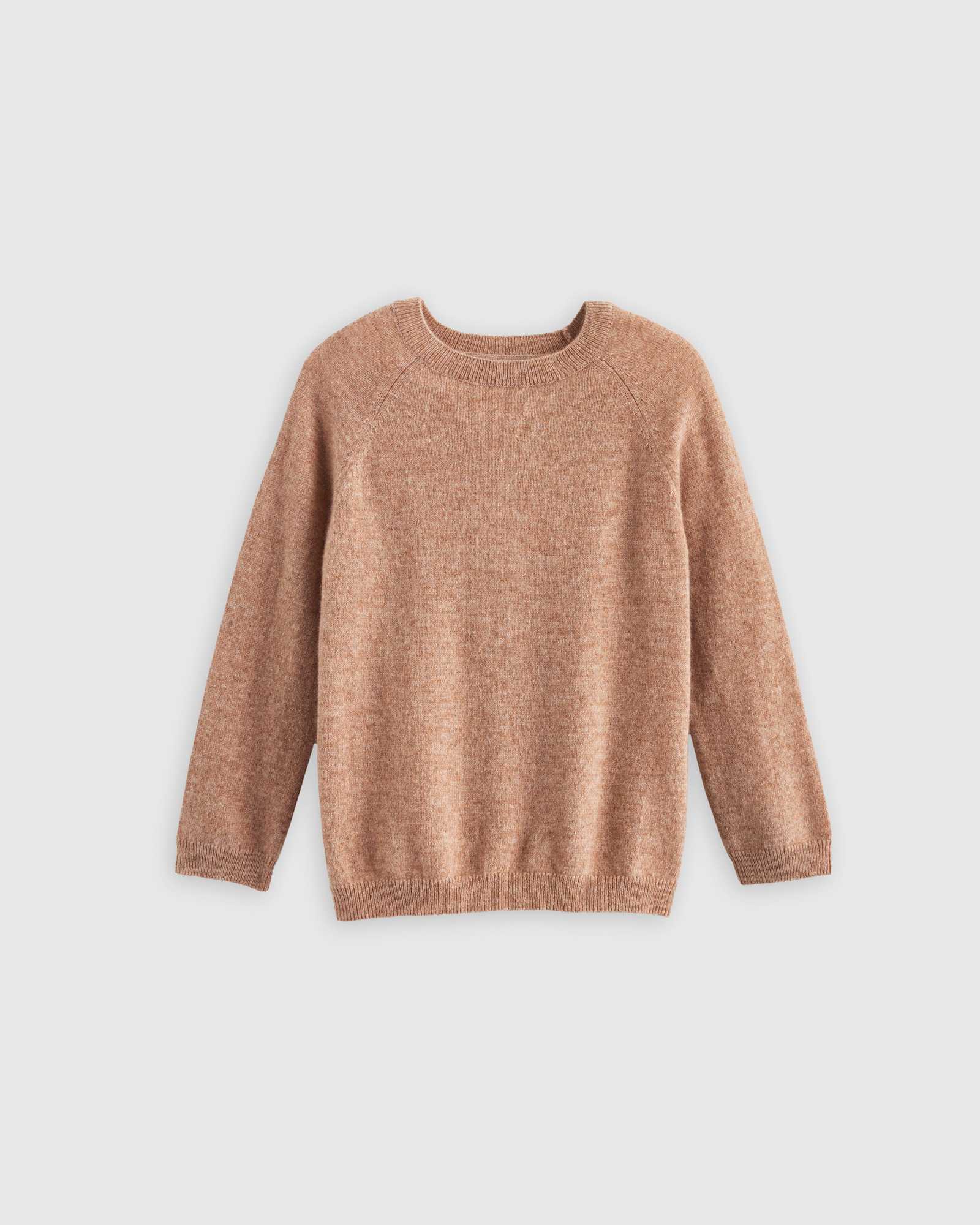 oatmeal Washable Cashmere Crewneck Sweater