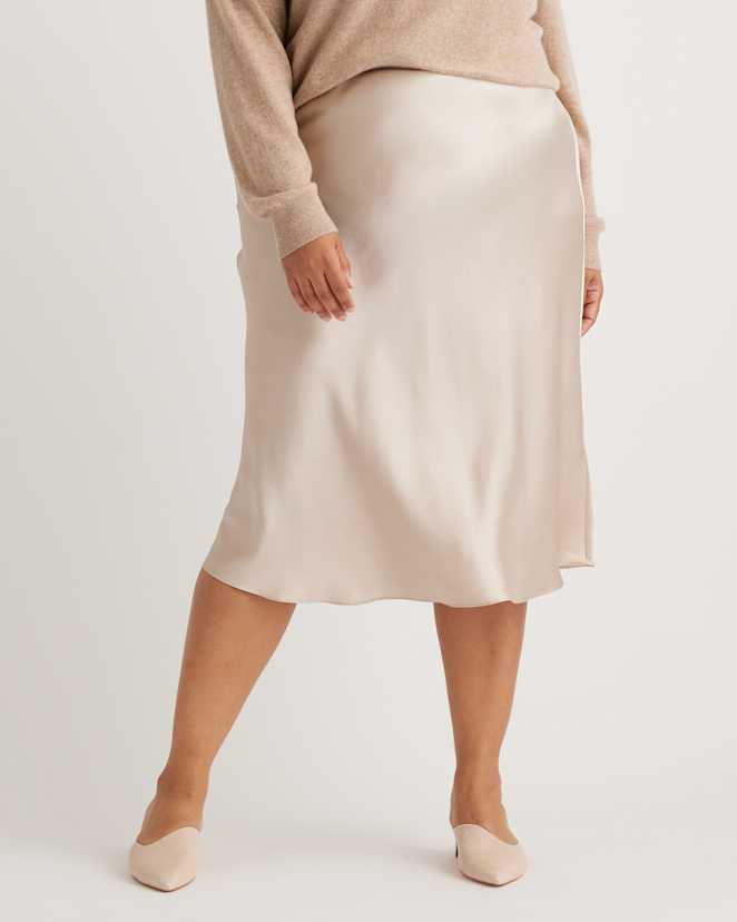 Champagne 100% Washable Silk Skirt