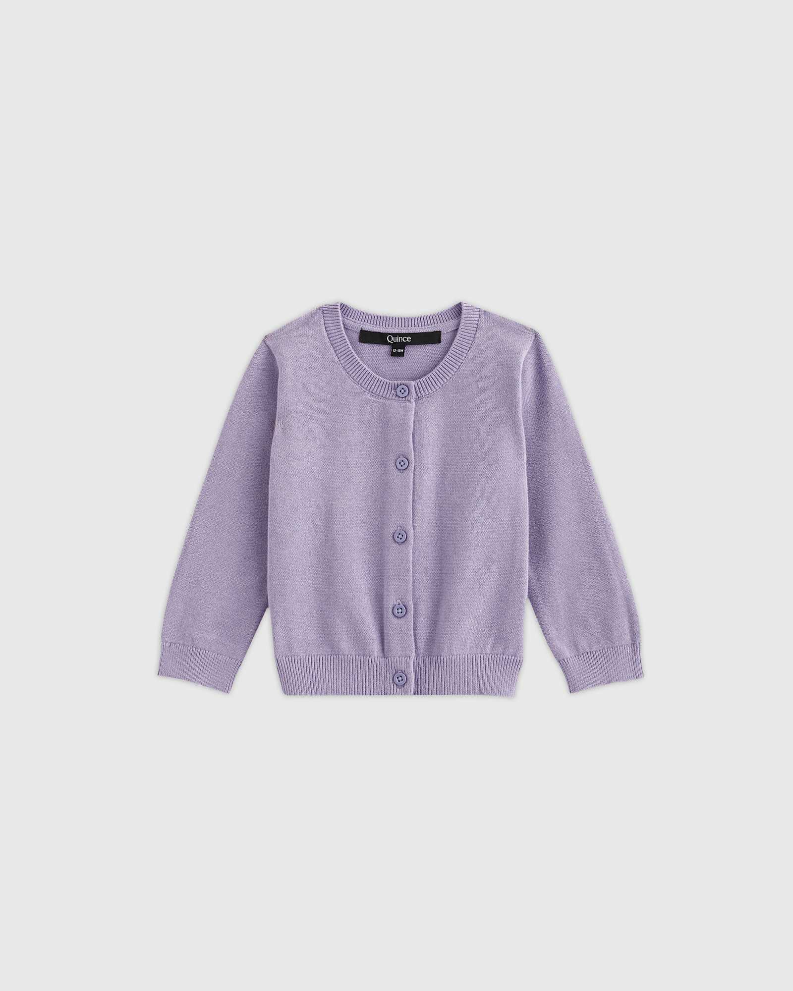 egret 100% Organic Cotton Crewneck Cardigan