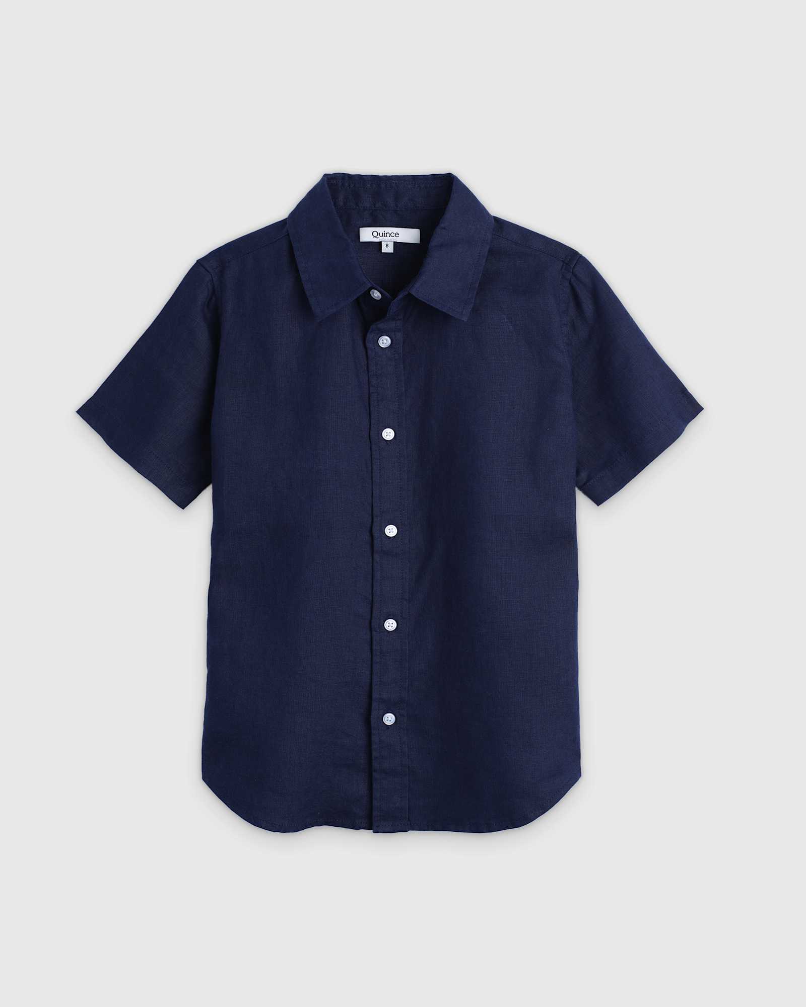 deep-navy 100% European Linen Short Sleeve Shirt