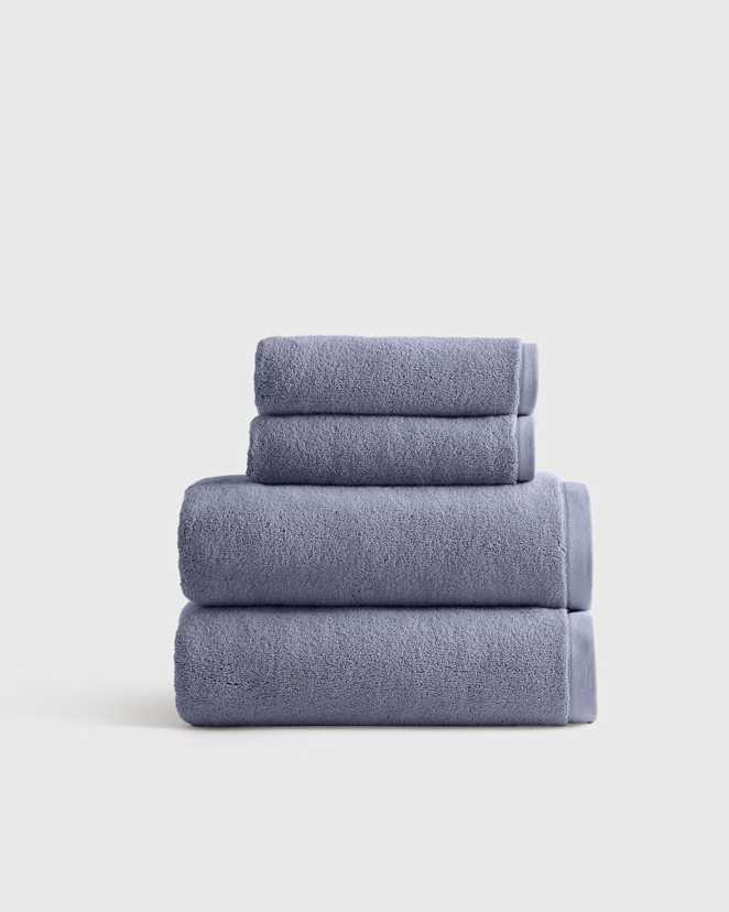 Twilight Blue Plush Organic Turkish Cotton Bath Bundle (4 pieces)