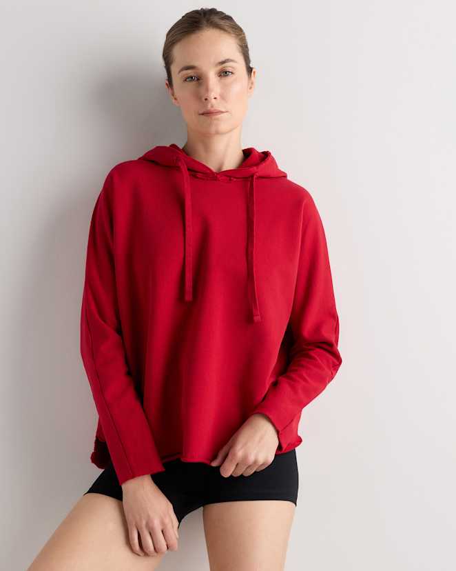 Ruby Red Organic French Terry Hoodie