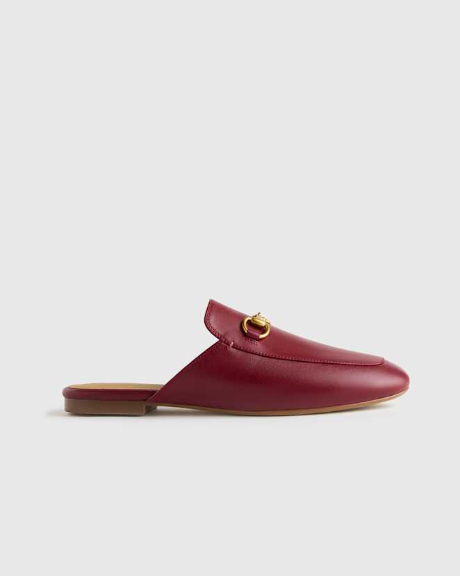 Garnet Italian Leather Horsebit Loafer Mule