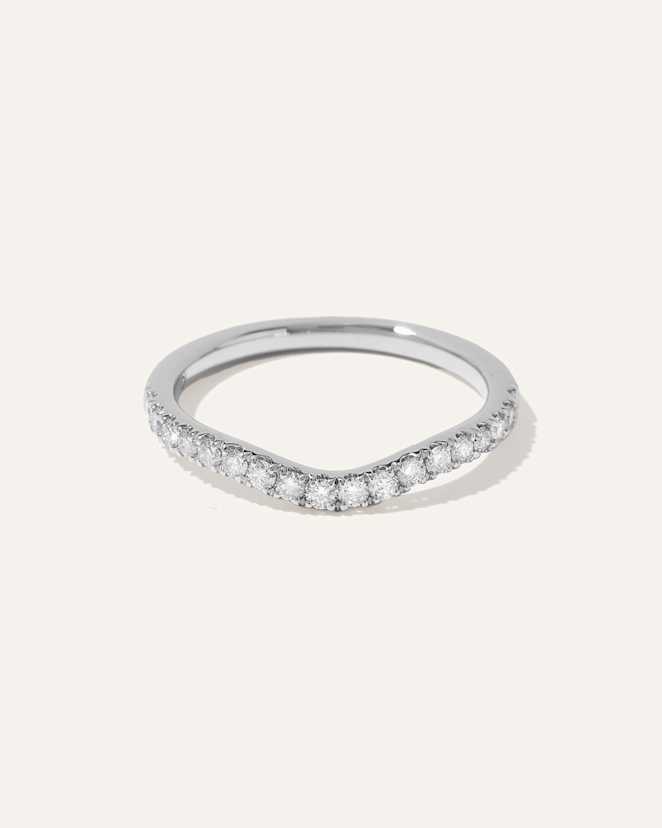 White Gold 14K Gold Lab Grown Diamond Contoured Band