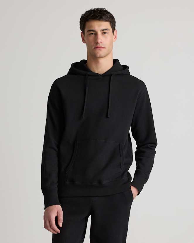 Bold Black Organic Midweight French Terry Pullover Hoodie