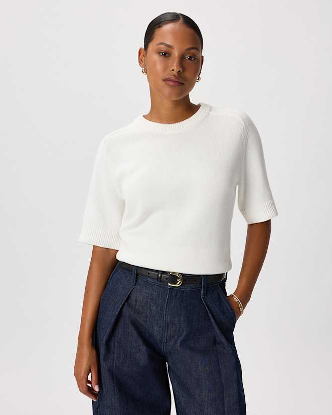 Ivory 100% Organic Cotton Sweater Tee