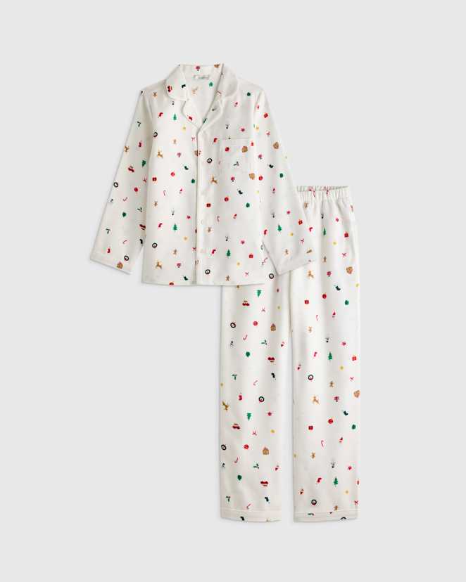 Multi Holiday Holiday Flannel Pajama Set