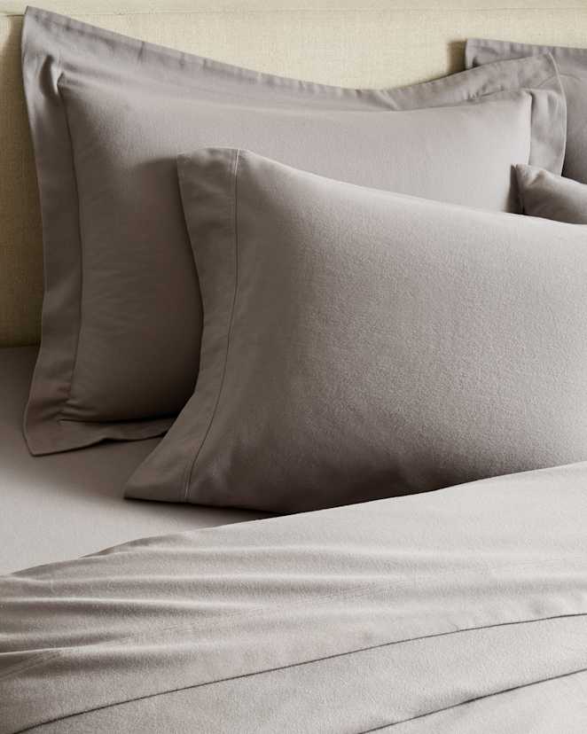 Grey Luxury Organic Flannel Sham Set