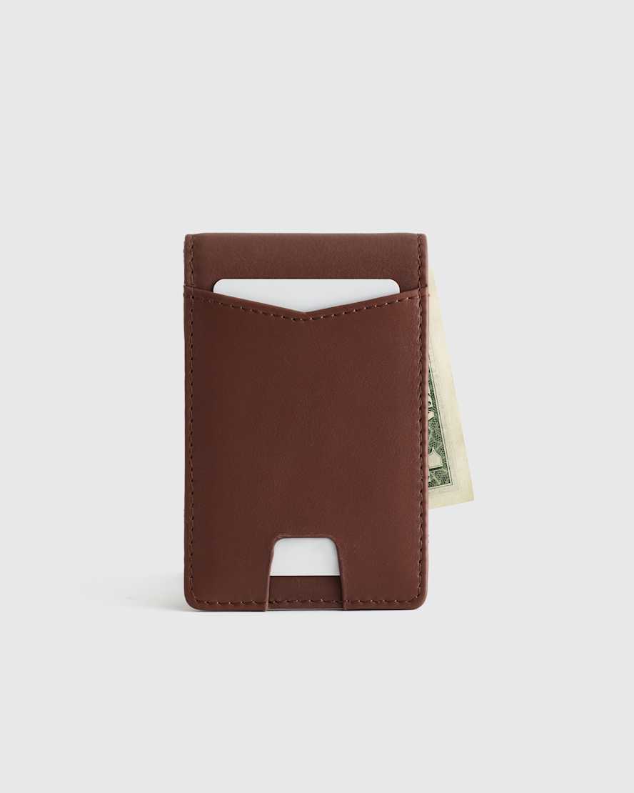 Chocolate Brown Italian Leather Money-Clip Wallet