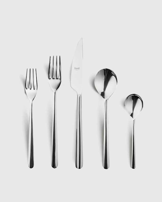 Polished Stainless Steel Linea Flatware 20-Pc Set