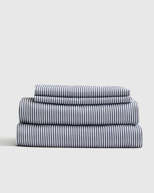 Oxford Stripe Classic Organic Percale Sheet Set