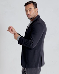 Cotton Pique Knit Blazer Black IH 4x5 Thumbnail