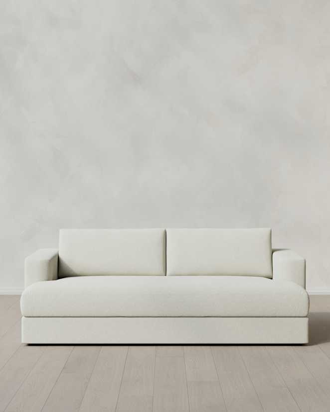 Ivory Sierra Curved Arm Sofa in Performance Basketweave