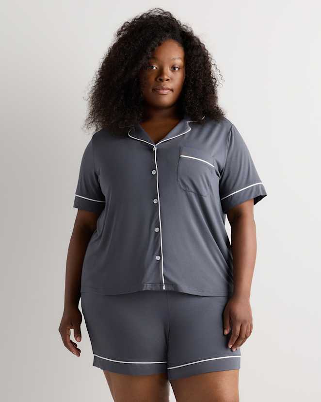 Graphite Bamboo Jersey Short Sleeve Pajama Set