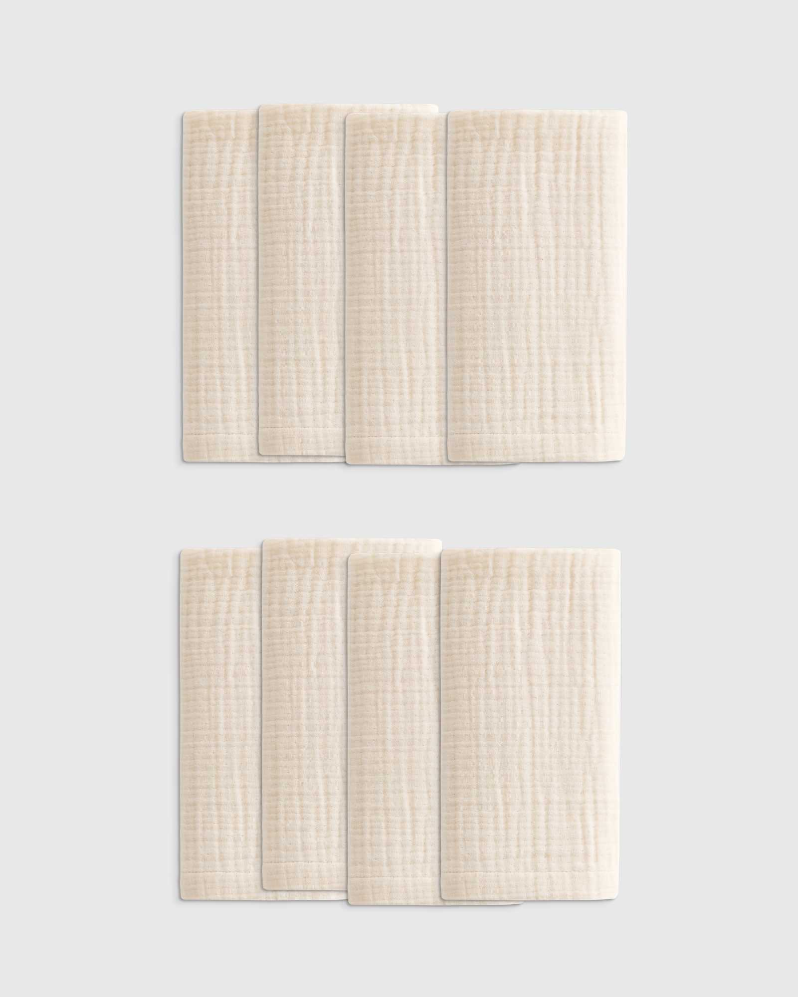 Undyed Organic Cotton Gauze Napkins (Set of 8)