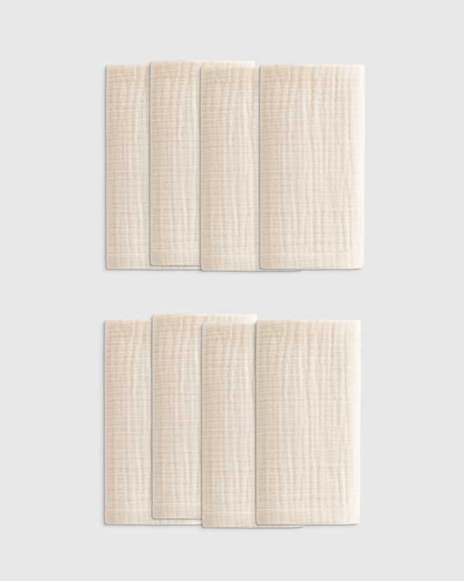 Undyed Organic Cotton Gauze Napkins (Set of 8)