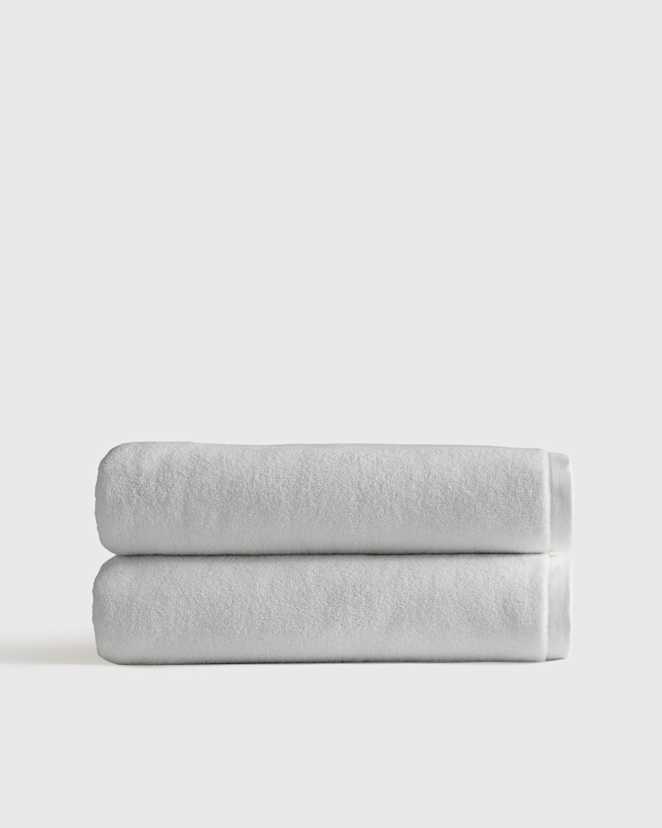 Light Grey Plush Organic Turkish Cotton Bath Sheet (Set of 2)