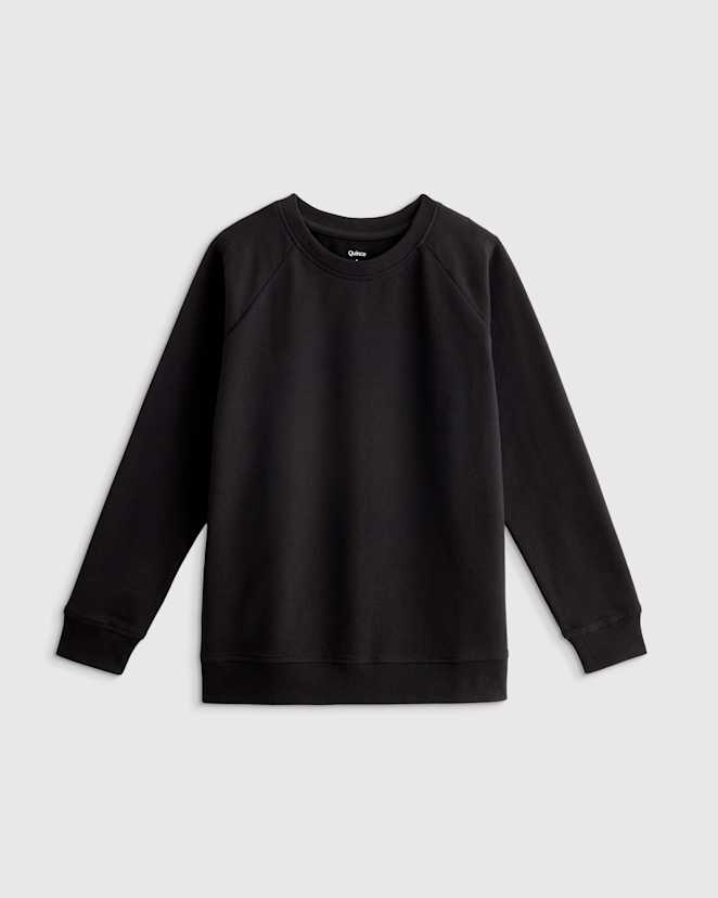 Black Organic Cotton French Terry Crew Neck Sweatshirt