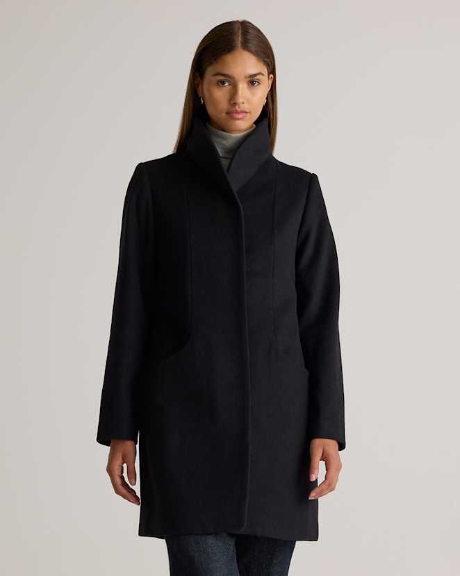 Black Italian Wool Cocoon Coat