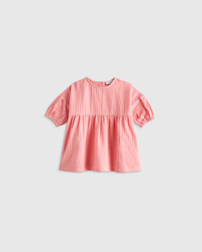 Coral Blush 100% Organic Cotton Gauze Dress