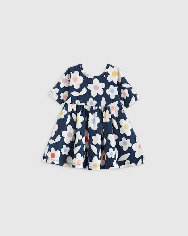 Geo Daisy Organic Cotton Skater Dress