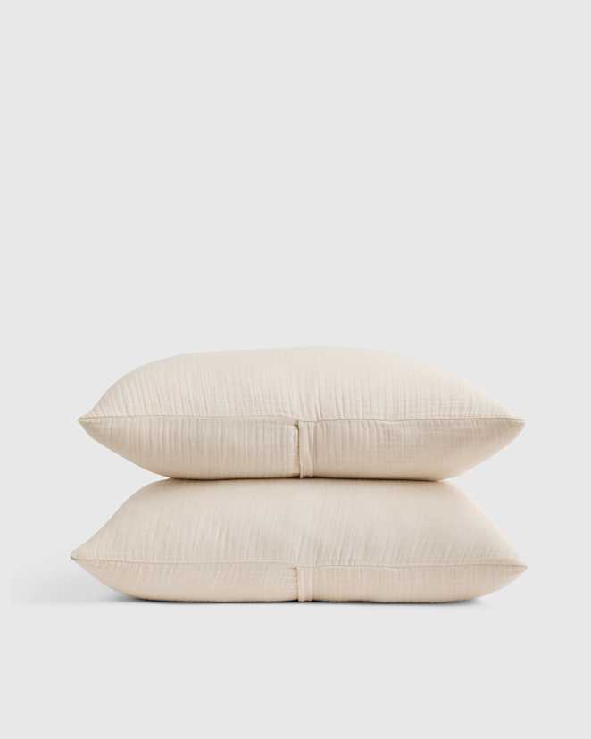 Undyed Ensemble de taies décoratives en gaze aérée biologique