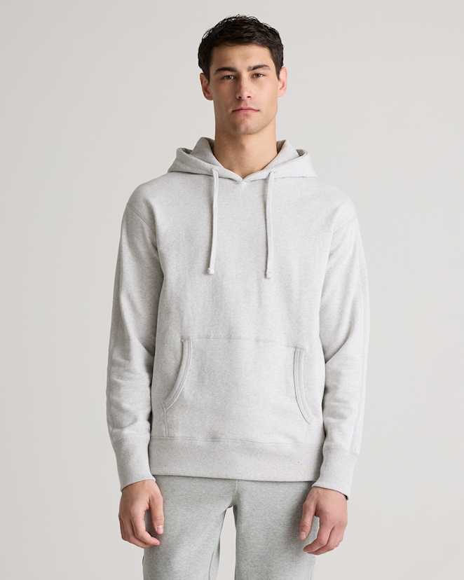 Light Heather Grey Organic Midweight French Terry Pullover Hoodie