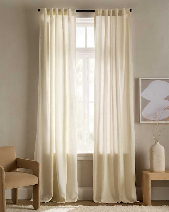 Ivory European Linen Curtain
