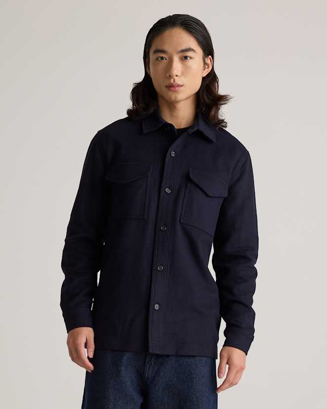 Cadet Blue Italian Wool Overshirt