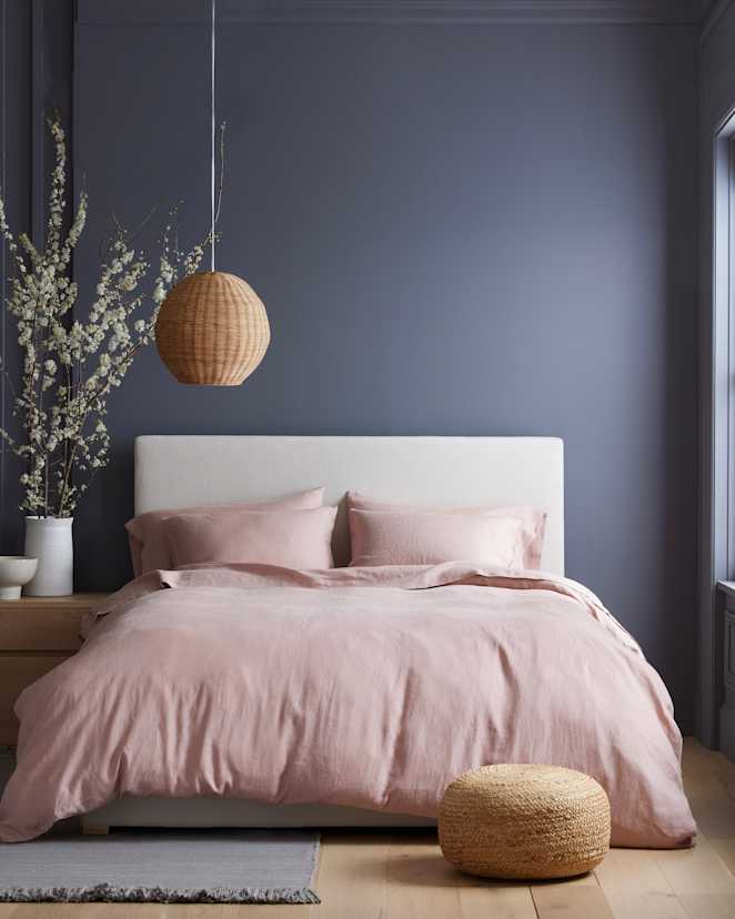 Dusty Mauve Ensemble de housse de couette en lin européen