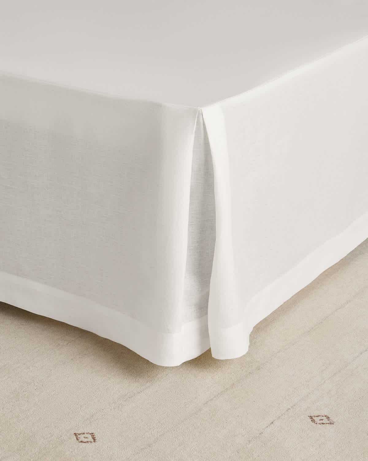 White European Linen Bed Skirt